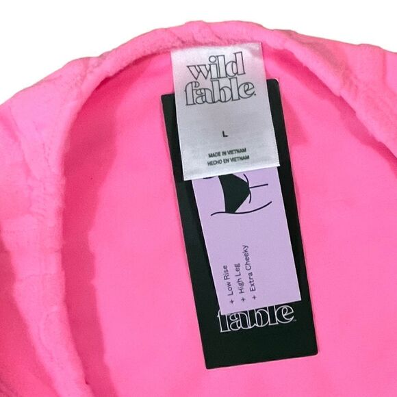 Wild Fable Wavy Textured Pink Bikini Bottoms, Size L, NWT - Picture 5 of 8